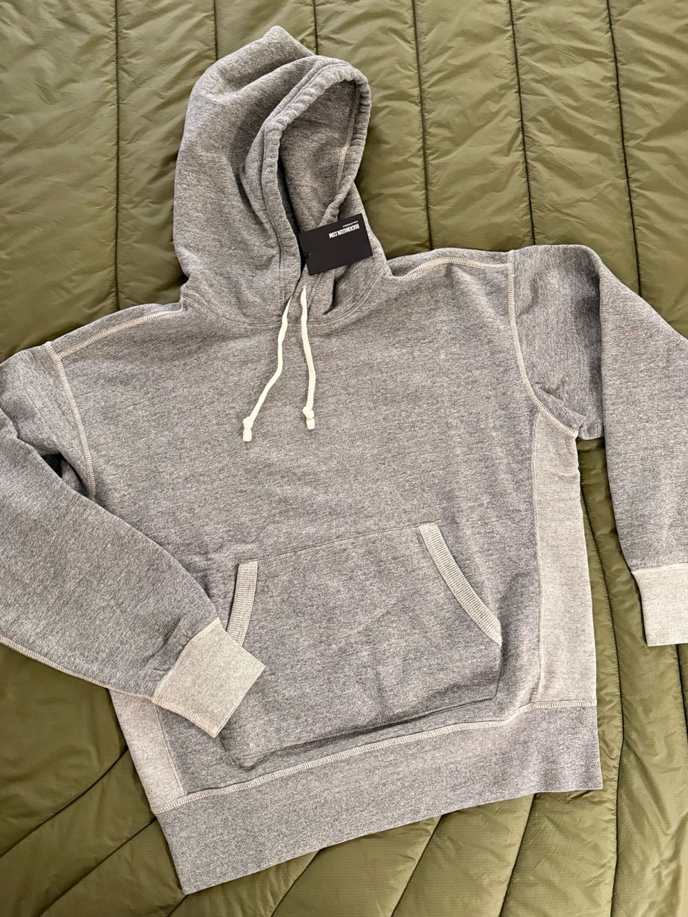 Buck Mason Two Tone Heather Gray Welterweight Hooded Sweatshirt